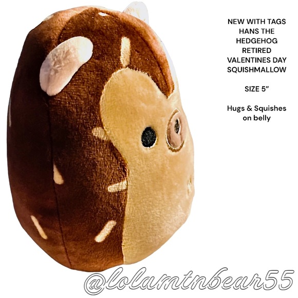 NEW W/TAGS HANS THE HEDGEHOG SPECIAL VALENTINES DAY EDITION RETIRED SQUISHMALLOW - Picture 2 of 7